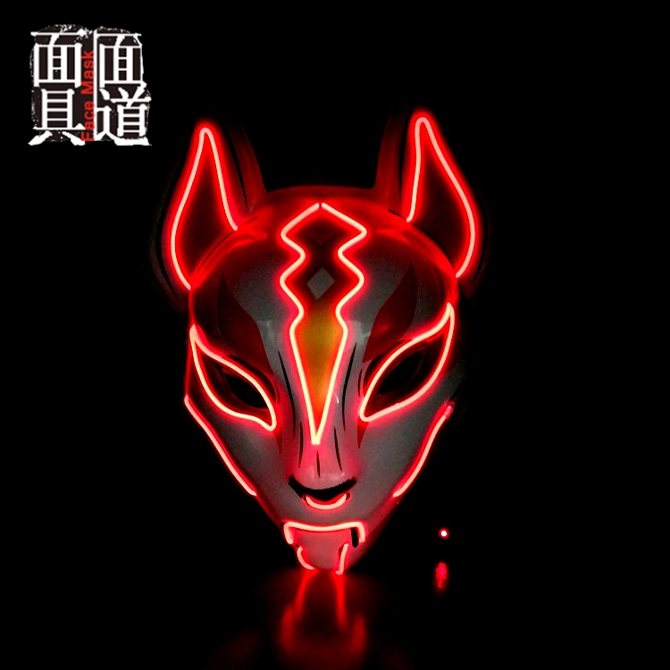Fortress luminous mask headgear Hood Sky Fox Luminous Headgear Halloween Shake Sound Prop Animal Fox's Night Cos