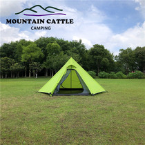Six corner-shaped mountain cattle tower pole-free pyramid tent ultra-light outdoor equipment wild camping supplies anti-rainstorm cold wind