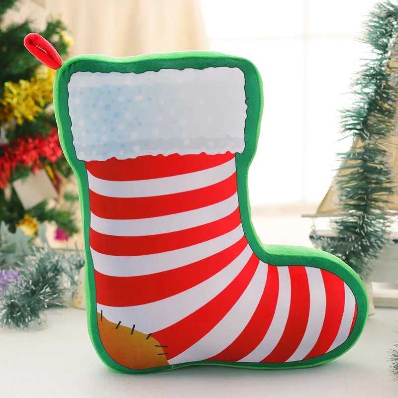 Ưu đãi đặc biệt âm nhạc ông già Noel cây tuyết người tuyết vớ gối đệm túi mặt dây chuyền công ty quà tặng gối mền 2in1