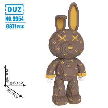 Internet Celebrity Giant 82cm Luxury Happy Rabbit Violent Bear Building Blocks Home Decoration Gift Children's Educational Assembly Toy