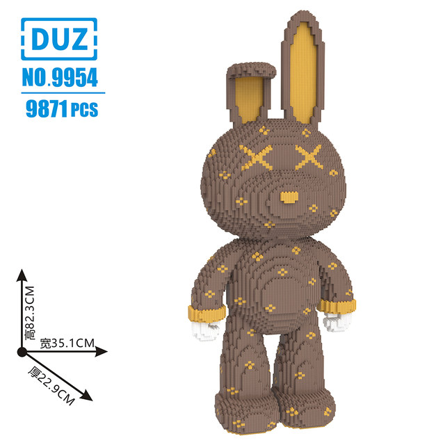 82cm Happy Rabbit Violent Bear Building Block Ornament Gift Toy