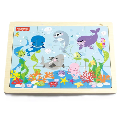 木玩世家 Доска-головоломка Fisher-Price Animal Park, детская игрушка, обучающая деревянная головоломка FP7002