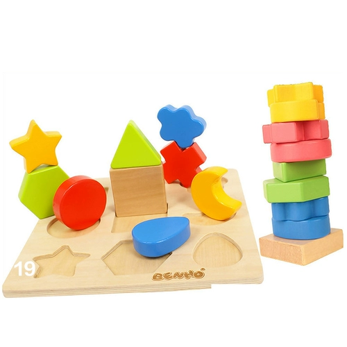 木玩世家 Трехмерная головоломка, геометрический конструктор, игрушка, раннее развитие, 1-2-3 лет