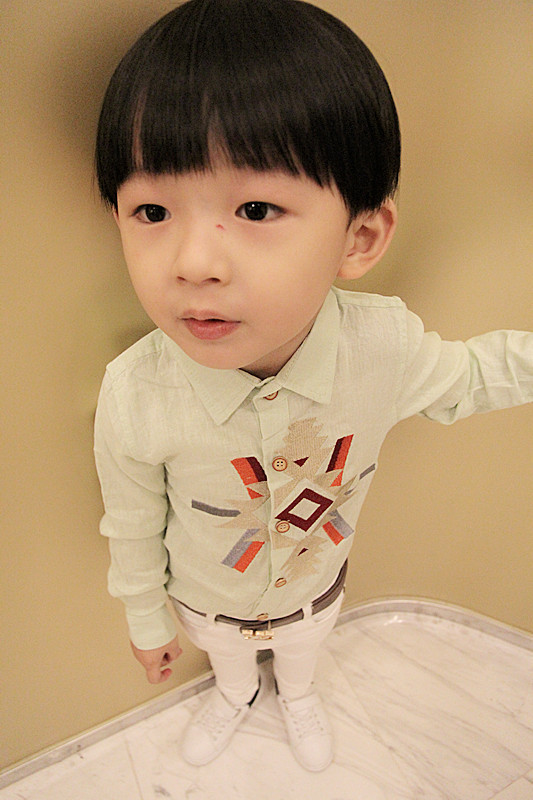 Chemise enfant à manche longue en lin - Ref 2083284 Image 8