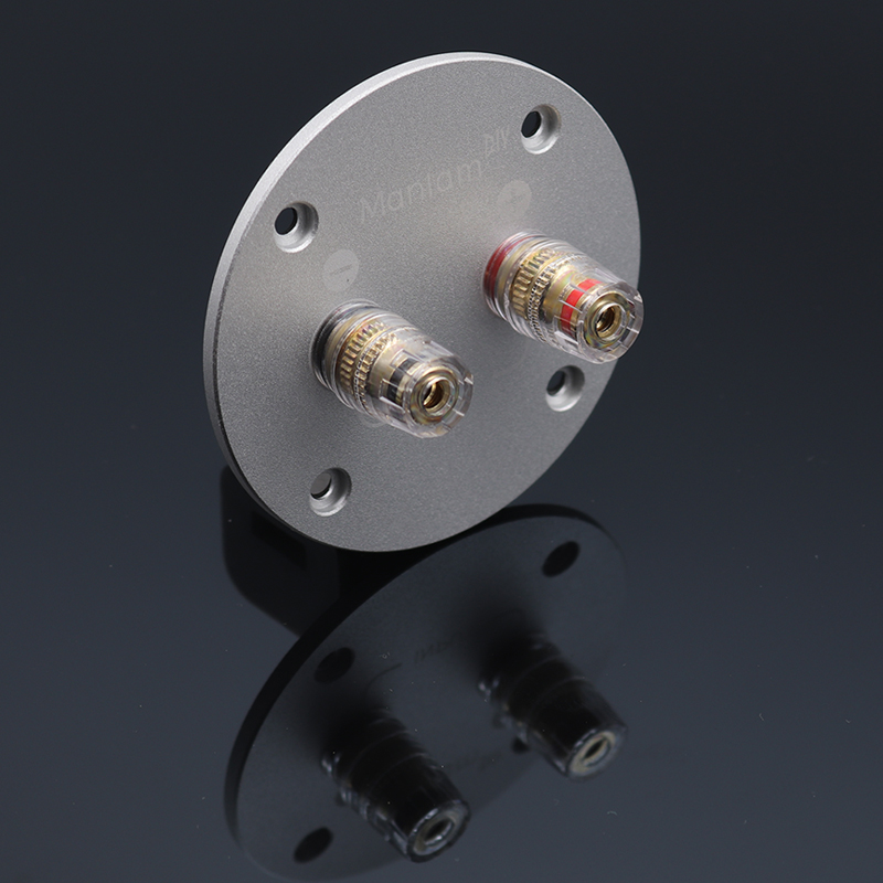 2-bit round pure copper binding post speaker junction box horn wire wiring board 75mm aluminum alloy speaker junction box