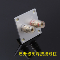 2-position square pure copper solder-free binding post speaker junction box speaker wire terminal board opening 49mm DIY accessories