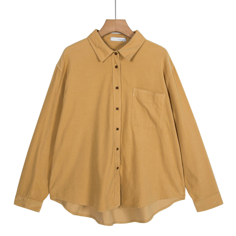 Counter Price 539【Di】Women's Loose Casual Fine Striped Velvet Long-Sleeve Shirt with Cut Tags 24416520/m-20 Counter Price 539【Di】Women's Loose Casual Fine Striped Velvet Long-Sleeve Shirt with Cut Tags 24416520/m-20