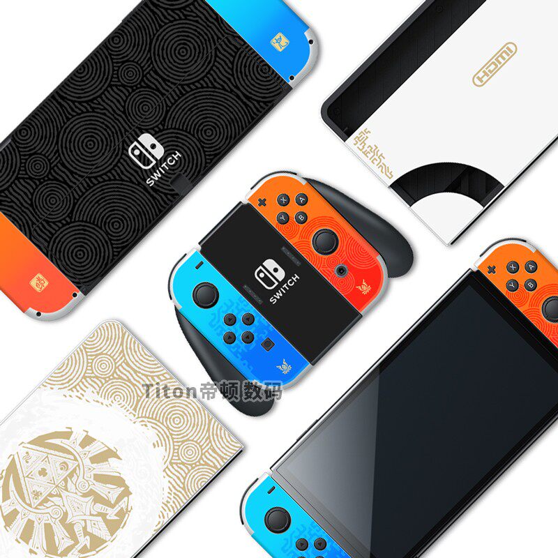 switch主机贴膜 适用任天堂switch oled贴纸ns贴膜塞尔达王国之泪限定猫爪摇杆帽 Made in China