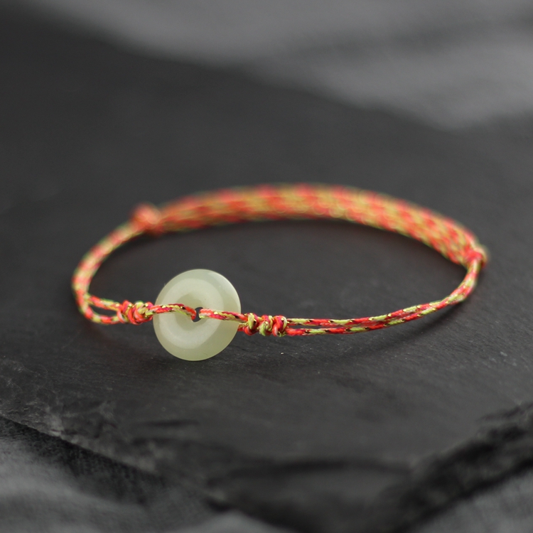 Yunling people's original evil transporter multicolored gold silk hand rope natural jade safety buckle Ansheng]