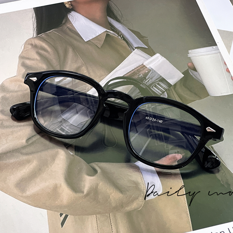 Artistic Style Round Frame Glasses Worn by Peng Yuyan, Depp, Yu Wenle, and Wang Han, Retro Eyeglass Frames for Men and Women, Non-Prescription Glasses