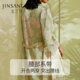 Jinsanta 100% mulberry silk, silk printed lace women's home wear nightgown single robe ຜະລິດຕະພັນໃຫມ່