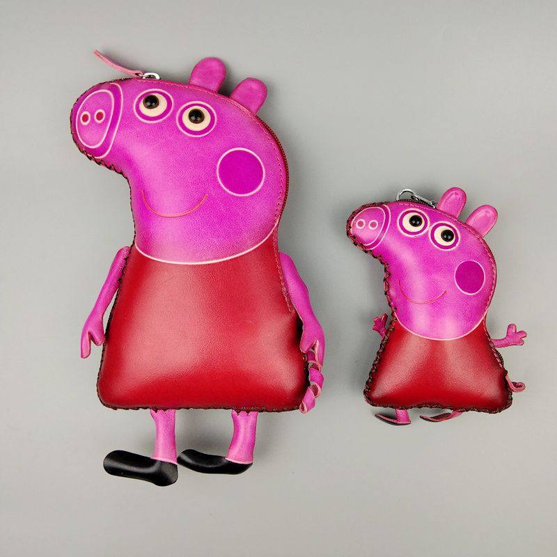 Genuine leather cartoon skew satchel bag woman 100 hitch 2019 new student Korean version cute mini mobile phone bag small scapegoat