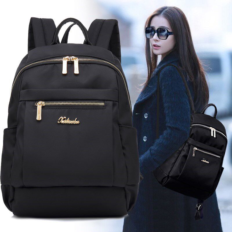Hong Kong 2021 new double shoulder bag female Korean version Fashion 100 Lap Large Capacity Casual Travel Nylon Oxford Cloth Backpack-Taobao