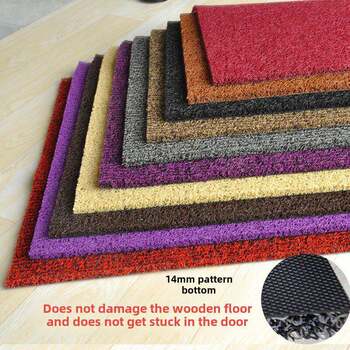 Thin wire circle floor mats carpet entrance door mats home entrance living room non-stick door cuttable anti-slip mats