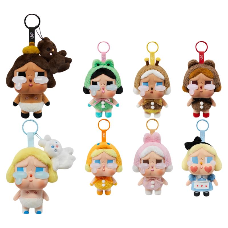 泡泡玛特crybaby哭娃眼泪工厂labubu搪胶挂件盲盒