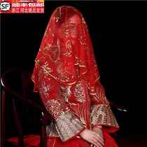 Bride 2024 Xiuhe red hijab wedding Chinese-style translucent high-end wedding veil wedding supplies