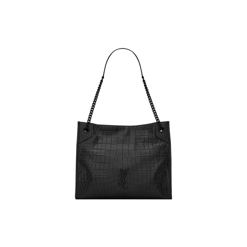 9.9 New Ysl/Saint Laurent Niki Black Calfskin Women's Medium Tote Bag Handbag Shoulder Bag