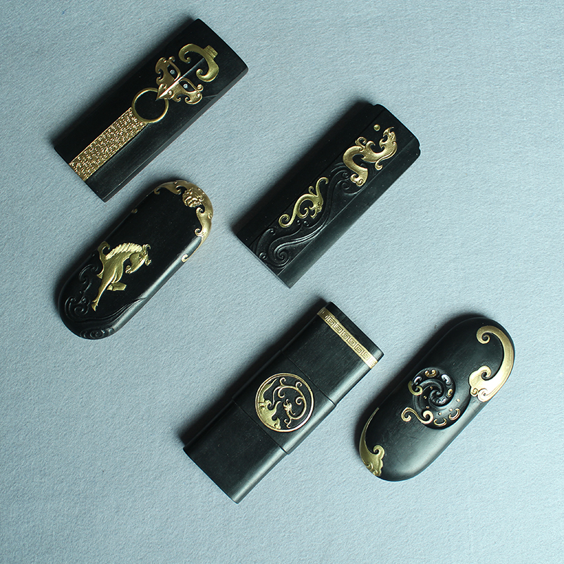 Arts and crafts master Xiang Desheng ink Jade premium handmade fume Jinji ink bar ink ingot Hui ink high-end gift