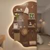 Solid wood hole board lamp with storage rack accessories special-shaped custom-shaped wall decoration storage shelf entrance porch cover