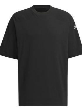 adidas CITY ESCAPE 休闲运动凉感圆领宽松短袖T恤 男款 黑色