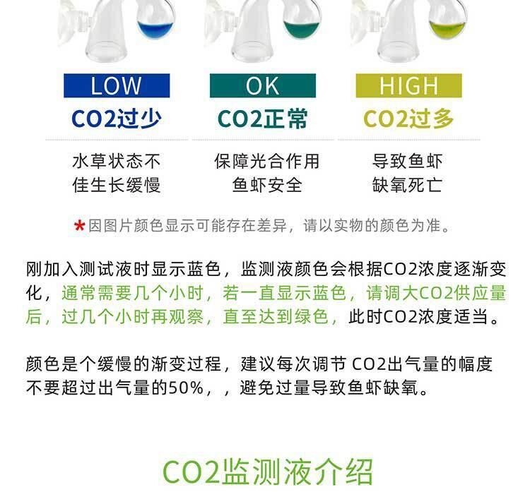 水草缸co2监测器玻璃检测含15ml免兑水液二氧化碳长效浓度