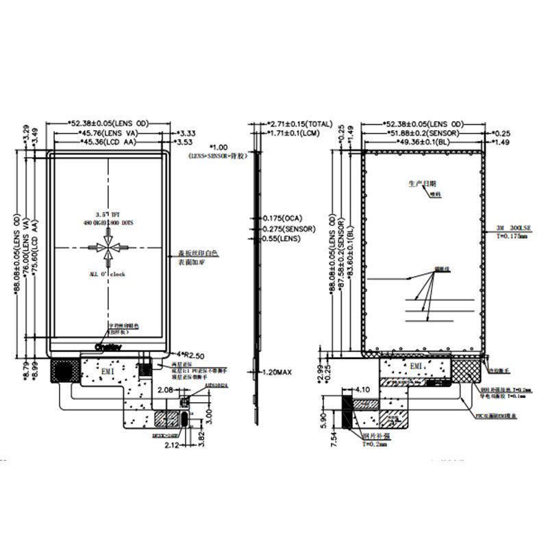 3.5inch Tft Lcd Display Screen 480*800 Mipi Screen Capacitive Touch Screen 3.5inch Tft Lcd Display Screen 480*800 Mipi Screen Capacitive Touch Screen