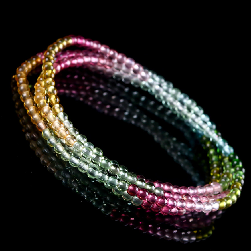 12 43 gr 3 3mm GLASS SEED WATER PURIFICATION RAINBOW FOUR RINGS LADY MULTI-CIRCLE HAND REFINING