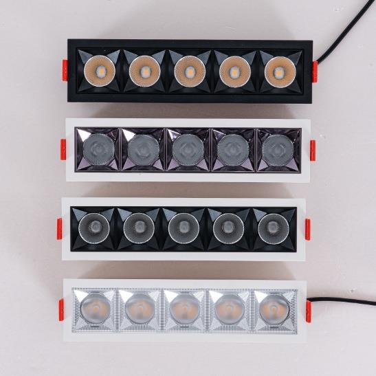 Embedded LED line light grille light spotlight high color rendering downlight living room corridor anti-glare track light wall washer light