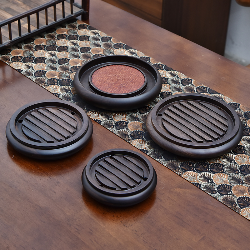 Ebony solid wood pot cushion pot cushion pot cushion teapot base pot cushion heat insulation cushion tea cup dry brewing tea set accessories