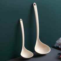 Korean long-handled soup spoon wheat straw household soup porridge spoon kitchen high temperature resistant and anti-scalding large bibimbap spoon