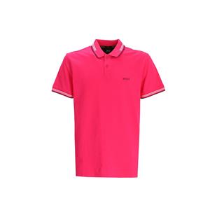 男款 HUGO Polo衫 BOSS 红色 字母Polo领合身直筒短袖