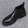 Authentic men's Chelsea boots men's genuine leather thick-soled British-style high-top leather shoes men's 202 models 3 new layers of cowhide
