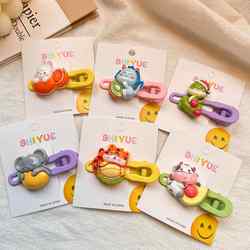 Cartoon Animal Kidsren's Duckbill Clip Twelve Zodiac Baby Hairpin Cute Side Broken Hair Bangs Clip Girl Hair Accessories