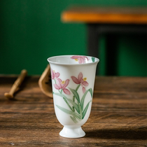 Orchid Master Cup Teacher He Tings hand-painted ceramic tall tea cup single cup office drinking cup for home gift giving