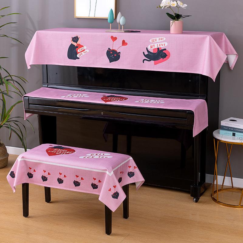 Factory direct selling piano cover three-piece set cover towel cover cloth printing boot without fabric Nordic modern simple stool cover