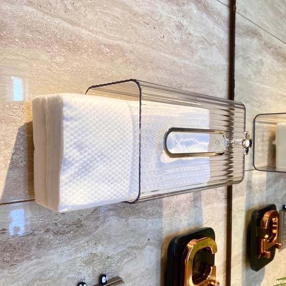 洗脸巾收纳盒子壁挂式一次性洁面巾收纳专用盒卫生间面巾纸置物架