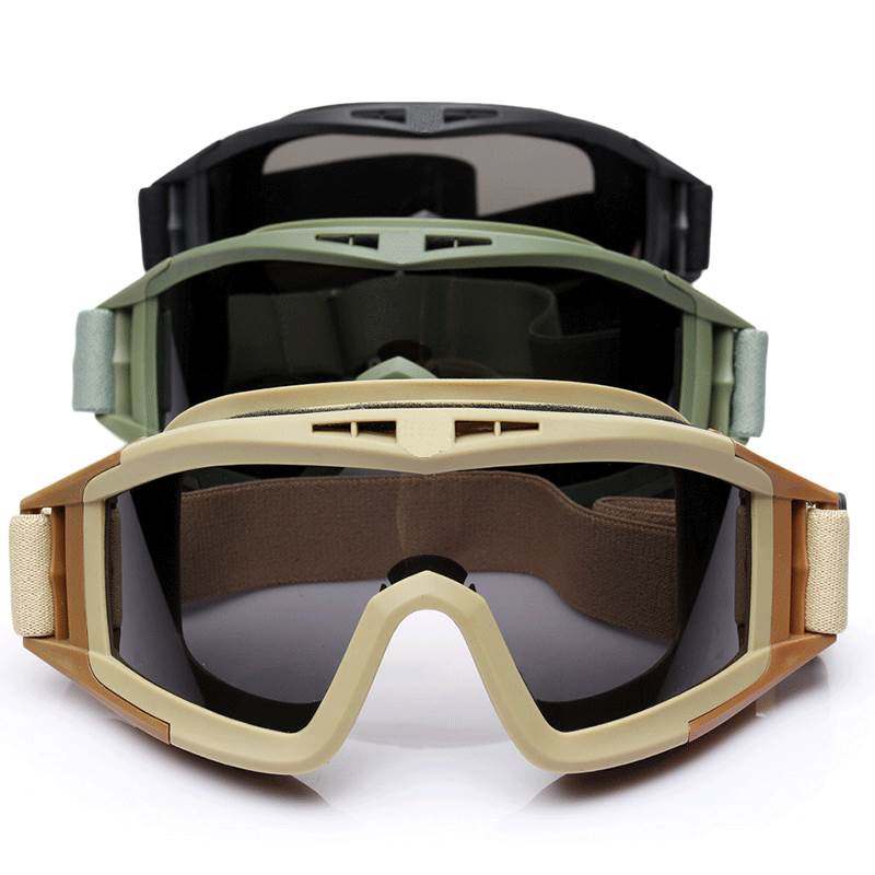 Outdoor Desert Tactical Goggles CS Glasses Goggles Military Fans Windproof Anti-Fog Anti-Fall Equipped With Three Pairs Of Lenses