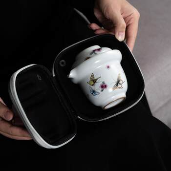 Ruyao ladies exquisite tea set one person travel teapot set portable outdoor quick cup storage bag easy to carry