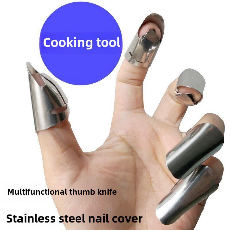 Large Thumb-Sized Iron Nail Caps for Picking Vegetables, Fake Nail Protectors for Peeling Shells, Picking Vegetables, and Picking Peppers