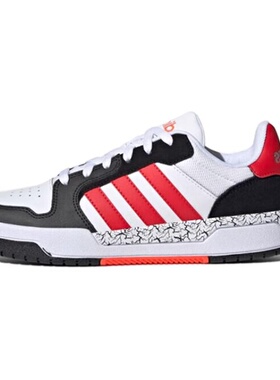 adidas neo Entrap 潮流时尚 低帮 板鞋 男女同款 白红色