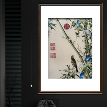 Fine Suzhou embroidery pure hand embroidery Lang Shining Flowers and Birds new Chinese style living room decoration hanging painting collection gift