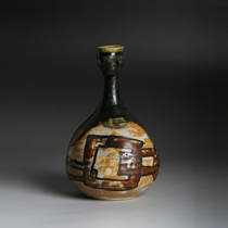 Japanese period objects old weaving pots kiln-turned garlic bottles inscriptions