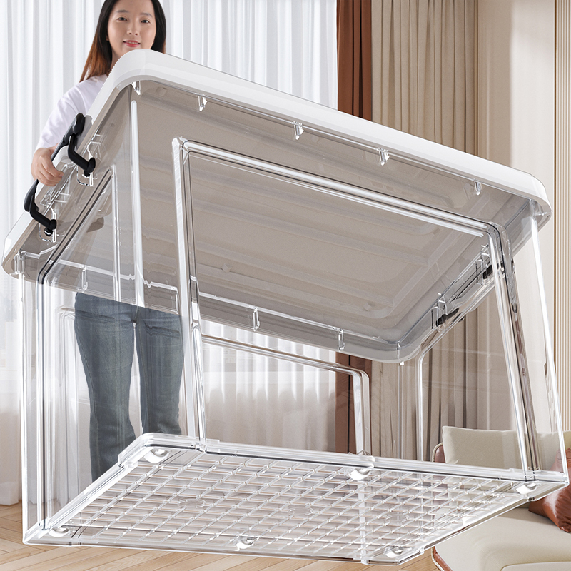Transparent Storage Box for Home Use, Large Capacity Storage Box for Clothes, Quilts, Pants, Toys, and Medicine