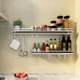 Seasoning storage rack on the kitchen without punching wall 304 stainless steel wall-mounted soy sauce bottle storage rack