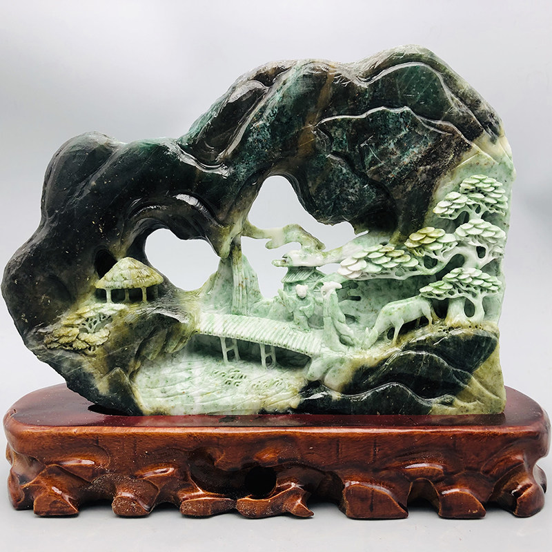 The source is straight for China's Big Four jade < Former Ching Si-jin > Unique Mountain Jade Pendulum 6 6 catties y04