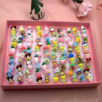 Childrens Rings Girls Baby Gift Boxes Toddler Gifts Plastic Rings Cute Cartoon Princess Gemstone Jewelry