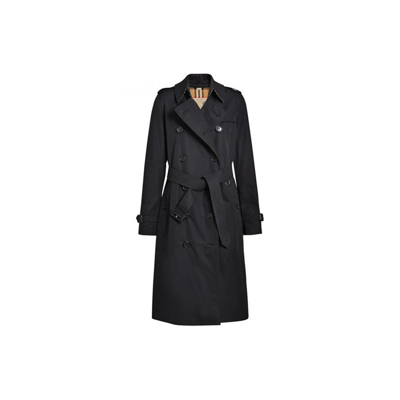 Burberry SS22 翻领纯棉休闲系扣排扣风衣 女款 蓝色