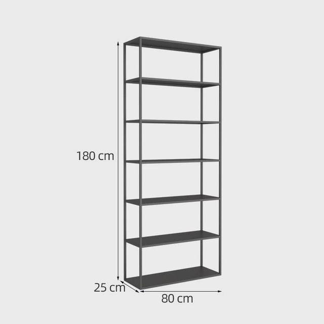 Modern wrought iron bookshelf multi-layer storage bookshelf office wall floor display rack shelf light luxury display