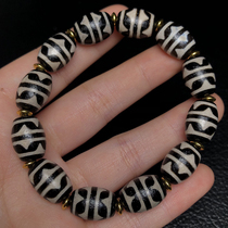 C4494 Tibetan area return old material tiger tooth Dzi bead bracelet