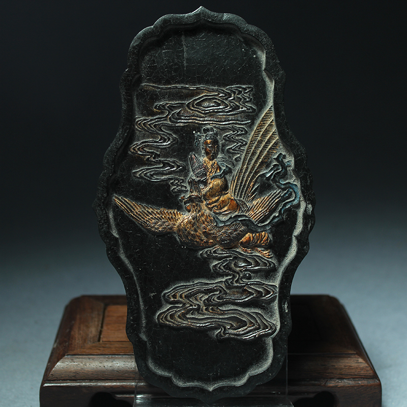 Pine smoke ink ingot ink stick ink block ink treasure 90s Hui ink study four treasures ornaments collection